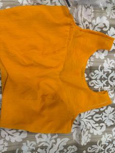 Orange Ethnic Blouse Top