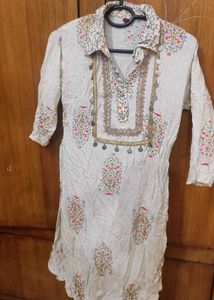 Embroidered Kurta with Coin Embellishments