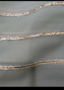 Elegant Grey Saree with Silver Stripes