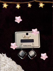 Whimsy Square Gemstone Earrings
