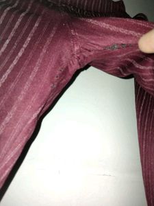 Maroon Pinstripe Pants