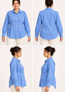 Chic Blue Button-Up Shirt
