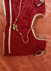 Elegant Red Velvet Blouse