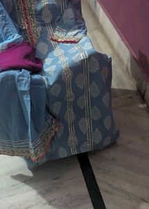 Blue Coloured Pure Cotton Kurta Set