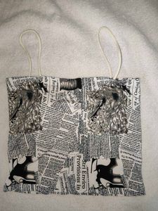 Unique Newspaper Print Top