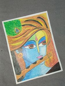 Lord Krishna's Drawing With FREE GIFT INSIDE
