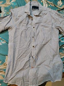Men's Blue Striped Casual Shirt