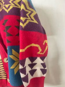 Abstract Vintage Style Patchwork Cardigan