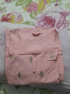 Elegant Pink Embroidered Kurta free delivery