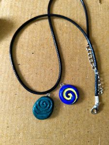 Set of 2 - Van Gogh, Moana Handmade Swirl Pendant