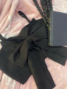 Elegant Black Bow Crop Top