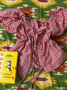 ⋆˚꩜｡🍎Gingham Puff Sleeve Top SOLD