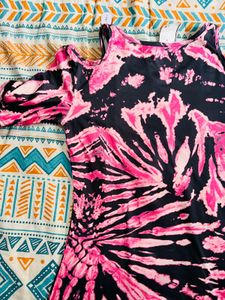 Pink &amp; Black Tie-Dye Top