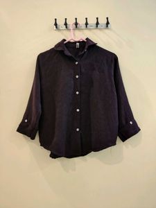Dark Purple Collared Button-Up Shirt