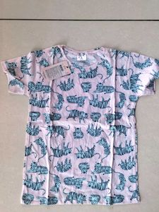 LILPICKS Girls' Tiger Print T-Shirt