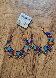 BEAUTIFUL OXIDISED LONG EARRINGS