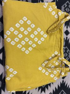 Yellow Spaghetti Strap Dress with Print