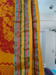 Rangmanch Pure Cotton Bandhni Yellow Dupatta
