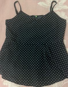 Black Polka Dot Camisole Top