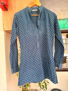 Blue Embroidered Kurta