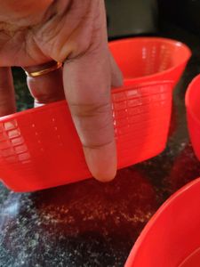 Oval Shape Red Snack Bowls