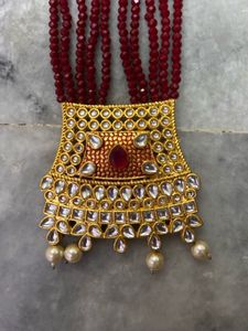 Stunning Red Beaded Statement Necklace