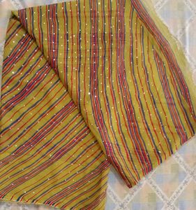Vibrant Striped Saree with Sequins