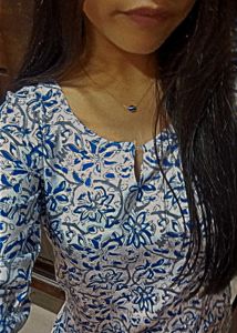 Blue Floral Print Kurta