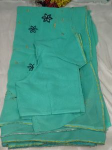 Elegant Teal Saree with blouse