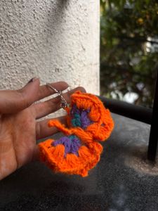 Crocheted Butterfly Keychain 🦋🧡