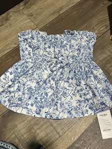 Blue Floral Print Top