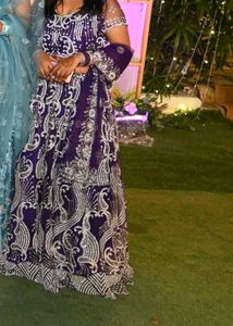 purple Lehenga Choli with Gold Embroidery