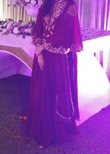 Elegant Embroidered Wine color Ethnic Gown