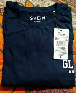 Shein Drop Shoulder Typographic Print Crew T Shirt