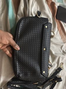 Chic Black Textured Handbag