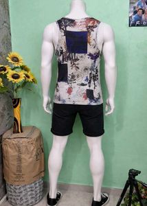 Men's Graphic Print Sleeveless T-Shirt