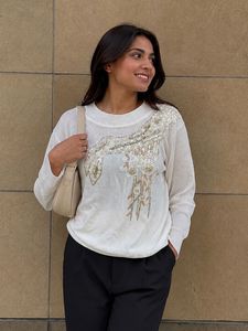Sequin Embellished Knit Sweater