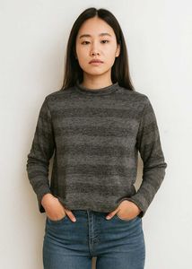 Stylish Grey Long Sleeve Top