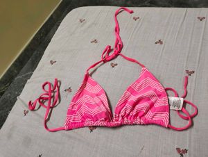 Pink Chevron Bikini Top