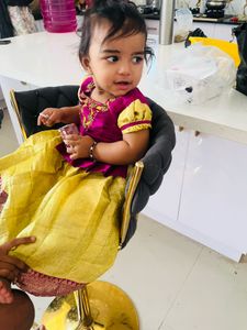 kids lehaga choli Yellow and Pink Baby Dress 6-12