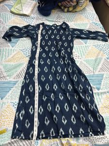 Navy Blue Ikat Print Kurta