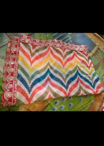 Cotton silk kurta pant set with dupatta