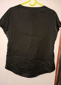 Black Cowl Neck Top