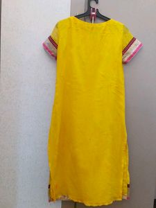 Vibrant Yellow Embroidered Kurta set(3 piece )