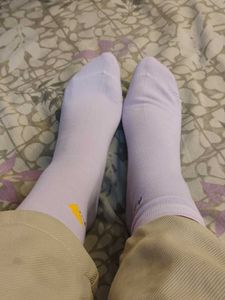 Cute Light Purple Scarf with Yellow Design