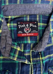 Blue &amp; Green Plaid Long Sleeve Shirt