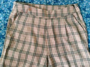 Plaid High-Waisted Pants