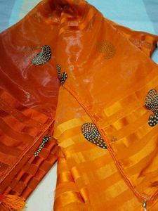 Elegant Orange Saree