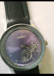 Classic Black Leather Strap Watch