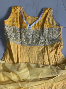 Vibrant Yellow Anarkali Suit with Dupatta
